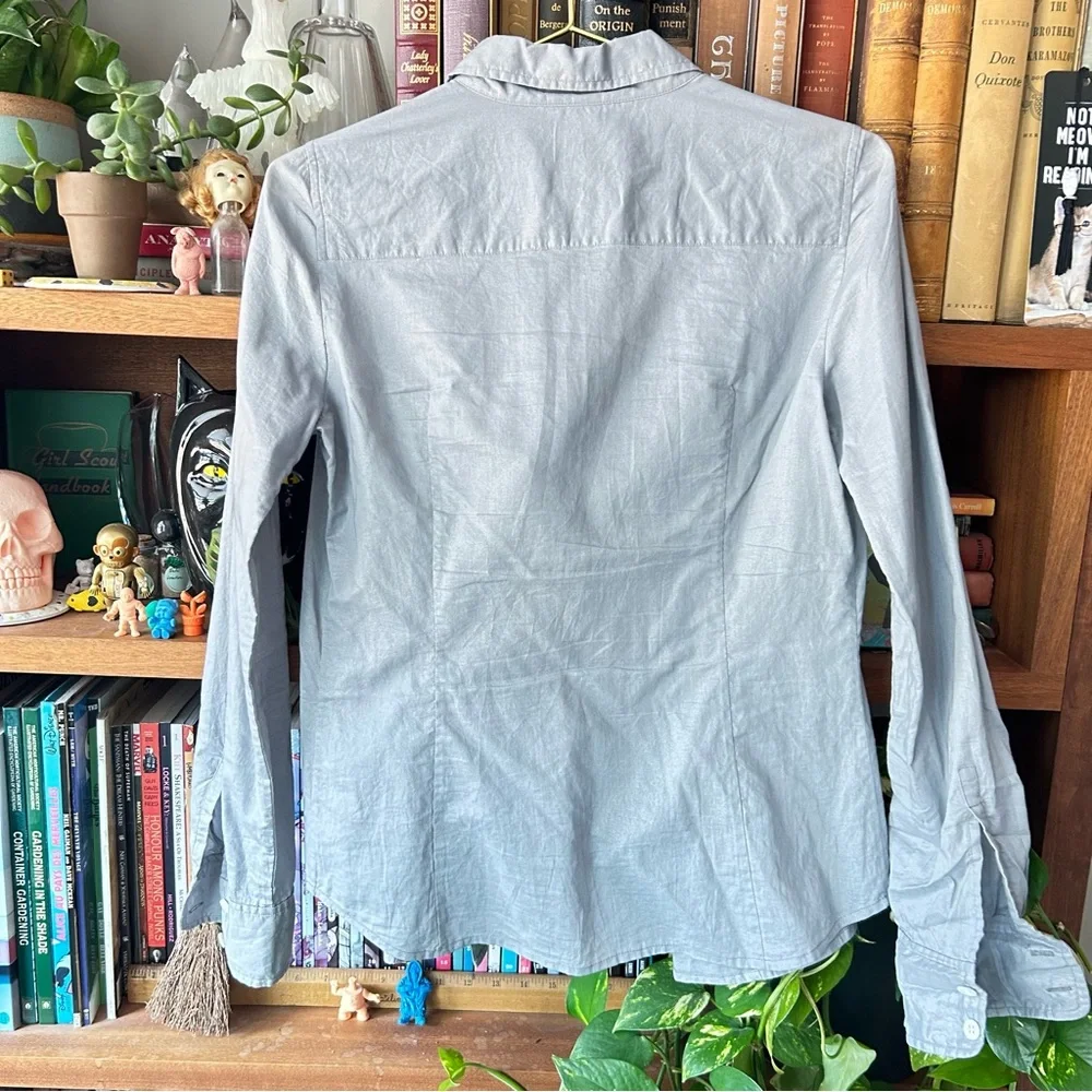 J. Crew Silver Gray Women's Button-Up Shirt